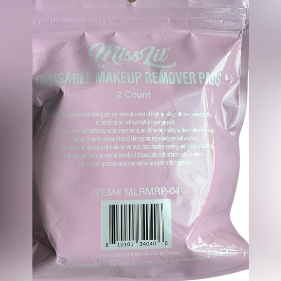 NEW 2-Piece Re-useable Makeup Remover Pads Pink - Picture 2 of 2
